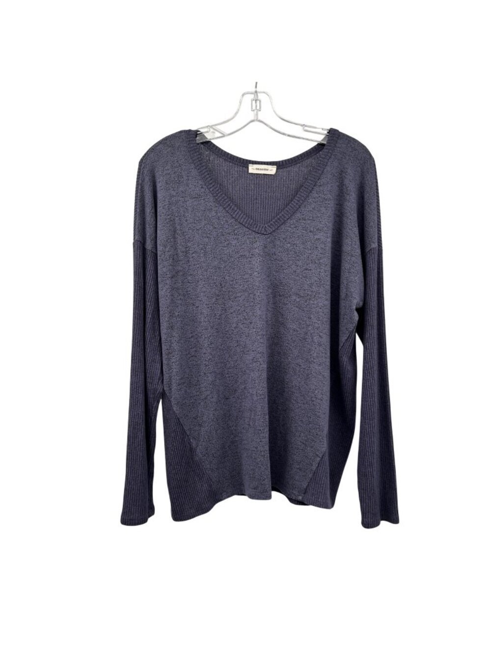 ee:some Womens Lightweight Pullover Sweater V-Neck Purple/Black Size Medium